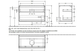 Тумба под раковину Villeroy & Boch Finion 100х50,1 см с подсветкой МДФ черный матовый лак/стекло черное матовое GA0200PD