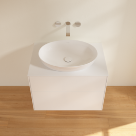 Тумба под раковину Villeroy & Boch Finion 80х50,1 см МДФ белый матовый лак/стекло белое матовое F99100MT