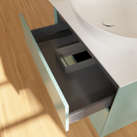 Тумба под раковину Villeroy & Boch Finion 80х50,1 см МДФ оливковый матовый лак/стекло белое матовое F99100GM