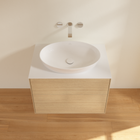 Тумба под раковину Villeroy & Boch Finion 80х50,1 см МДФ шпон дуба/стекло белое матовое F99100PC