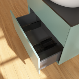 Тумба под раковину Villeroy & Boch Finion 80х50,1 см МДФ оливковый матовый лак/стекло черное матовое F99200GM