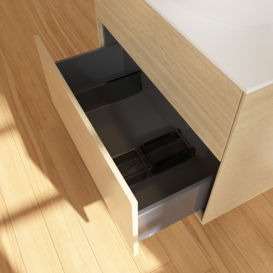 Тумба под раковину Villeroy & Boch Finion 80х50,1 см с подсветкой МДФ шпон дуба/стекло белое матовое G99100PC