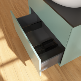 Тумба под раковину Villeroy & Boch Finion 80х50,1 см с подсветкой МДФ оливковый матовый лак/стекло черное матовое G99200GM