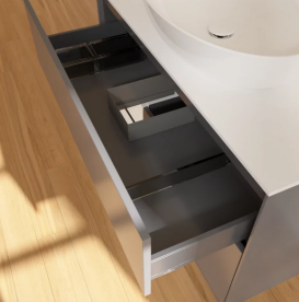 Тумба под раковину Villeroy & Boch Finion 100х50,1 см с подсветкой МДФ антрацит матовый лак/стекло белое матовое FA11GFGK