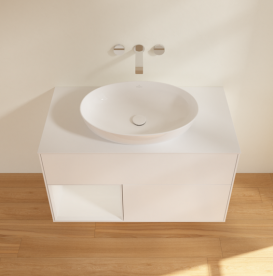 Тумба под раковину Villeroy & Boch Finion 100х50,1 см с подсветкой МДФ белый матовый лак/стекло белое матовое FA11GFMT