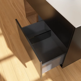 Тумба под раковину Villeroy & Boch Finion 100х50,1 см с подсветкой МДФ черный матовый лак/стекло белое матовое FA11GNPD