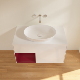 Тумба под раковину Villeroy & Boch Finion 100х50,1 см с подсветкой МДФ глянцевый белый лак/стекло белое матовое FA11HBGF