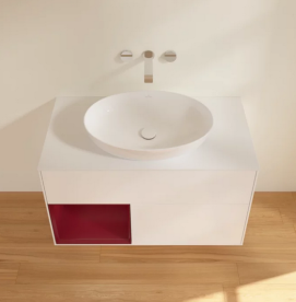 Тумба под раковину Villeroy & Boch Finion 100х50,1 см с подсветкой МДФ белый матовый лак/стекло белое матовое FA11HBMT