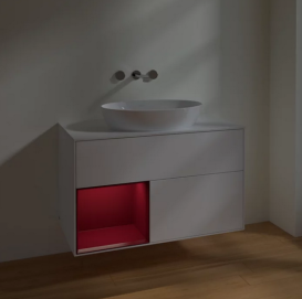 Тумба под раковину Villeroy & Boch Finion 100х50,1 см с подсветкой МДФ белый матовый лак/стекло белое матовое FA11HBMT