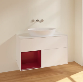 Тумба под раковину Villeroy & Boch Finion 100х50,1 см с подсветкой МДФ белый матовый лак/стекло белое матовое FA11HBMT