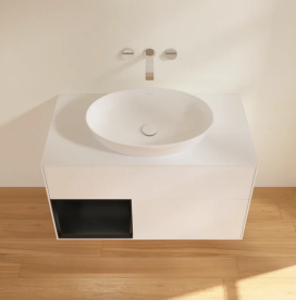 Тумба под раковину Villeroy & Boch Finion 100х50,1 см с подсветкой МДФ белый матовый лак/стекло белое матовое FA11PDMT