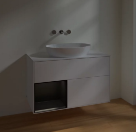 Тумба под раковину Villeroy & Boch Finion 100х50,1 см с подсветкой МДФ белый матовый лак/стекло белое матовое FA11PDMT