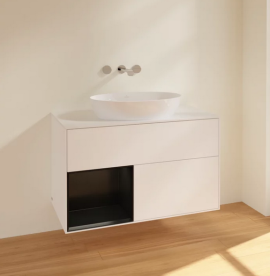 Тумба под раковину Villeroy & Boch Finion 100х50,1 см с подсветкой МДФ белый матовый лак/стекло белое матовое FA11PDMT