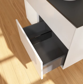 Тумба под раковину Villeroy & Boch Finion 100х50,1 см с подсветкой МДФ глянцевый белый лак/стекло черное матовое FA12GFGF