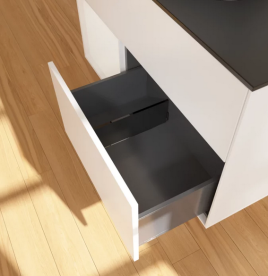 Тумба под раковину Villeroy & Boch Finion 100х50,1 см с подсветкой МДФ белый матовый лак/стекло черное матовое FA12GFMT