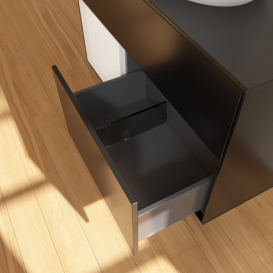 Тумба под раковину Villeroy & Boch Finion 100х50,1 см с подсветкой МДФ черный матовый лак/стекло черное матовое FA12GFPD