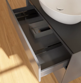 Тумба под раковину Villeroy & Boch Finion 100х50,1 см с подсветкой МДФ антрацит матовый лак/стекло черное матовое FA12GKGK