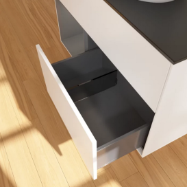 Тумба под раковину Villeroy & Boch Finion 100х50,1 см с подсветкой МДФ белый матовый лак/стекло черное матовое FA12GKMT