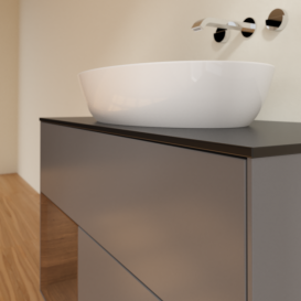 Тумба под раковину Villeroy & Boch Finion 100х50,1 см с подсветкой МДФ антрацит матовый лак/стекло черное матовое FA12GNGK