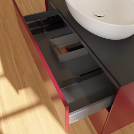 Тумба под раковину Villeroy & Boch Finion 100х50,1 см с подсветкой МДФ пион матовый лак/стекло черное матовое FA12GNHB