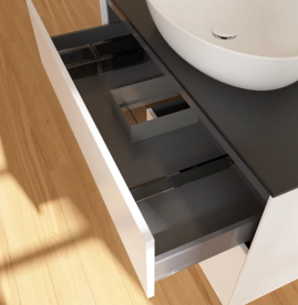 Тумба под раковину Villeroy & Boch Finion 100х50,1 см с подсветкой МДФ белый матовый лак/стекло черное матовое FA12GNMT