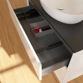 Тумба под раковину Villeroy & Boch Finion 100х50,1 см с подсветкой МДФ глянцевый белый лак/стекло черное матовое FA12HBGF