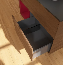 Тумба под раковину Villeroy & Boch Finion 100х50,1 см с подсветкой МДФ шпон грецкого ореха/стекло черное матовое FA12HBGN