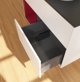 Тумба под раковину Villeroy & Boch Finion 100х50,1 см с подсветкой МДФ белый матовый лак/стекло черное матовое FA12HBMT