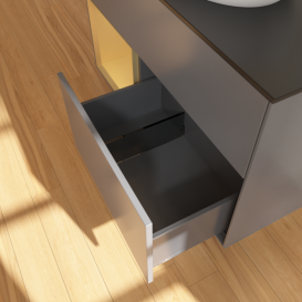 Тумба под раковину Villeroy & Boch Finion 100х50,1 см с подсветкой МДФ антрацит матовый лак/стекло черное матовое FA12HFGK