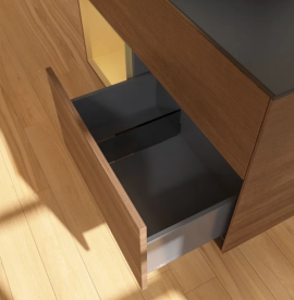 Тумба под раковину Villeroy & Boch Finion 100х50,1 см с подсветкой МДФ шпон грецкого ореха/стекло черное матовое FA12HFGN