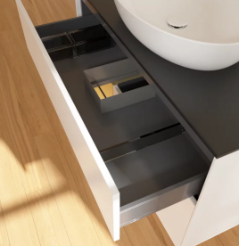 Тумба под раковину Villeroy & Boch Finion 100х50,1 см с подсветкой МДФ белый матовый лак/стекло черное матовое FA12HFMT