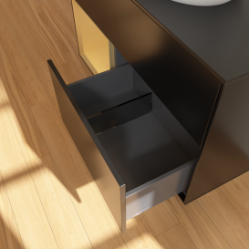 Тумба под раковину Villeroy & Boch Finion 100х50,1 см с подсветкой МДФ черный матовый лак/стекло черное матовое FA12HFPD