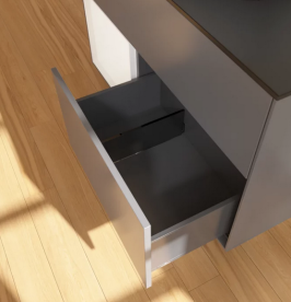 Тумба под раковину Villeroy & Boch Finion 100х50,1 см с подсветкой МДФ антрацит матовый лак/стекло черное матовое FA12MTGK