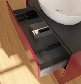 Тумба под раковину Villeroy & Boch Finion 100х50,1 см с подсветкой МДФ пион матовый лак/стекло черное матовое FA12MTHB