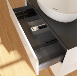 Тумба под раковину Villeroy & Boch Finion 100х50,1 см с подсветкой МДФ белый матовый лак/стекло черное матовое FA12MTMT