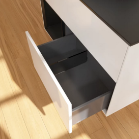 Тумба под раковину Villeroy & Boch Finion 100х50,1 см с подсветкой МДФ глянцевый белый лак/стекло черное матовое FA12PDGF