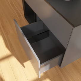 Тумба под раковину Villeroy & Boch Finion 100х50,1 см с подсветкой МДФ антрацит матовый лак/стекло черное матовое FA12PDGK