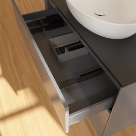 Тумба под раковину Villeroy & Boch Finion 100х50,1 см с подсветкой МДФ антрацит матовый лак/стекло черное матовое FA12PDGK