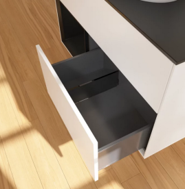 Тумба под раковину Villeroy & Boch Finion 100х50,1 см с подсветкой МДФ белый матовый лак/стекло черное матовое FA12PDMT