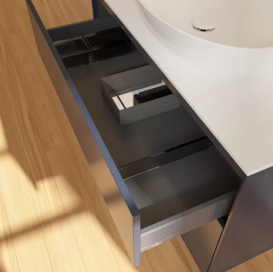 Тумба под раковину Villeroy & Boch Finion 100х50,1 см с подсветкой МДФ темно-синий матовый лак/стекло белое матовое FA11GFHG