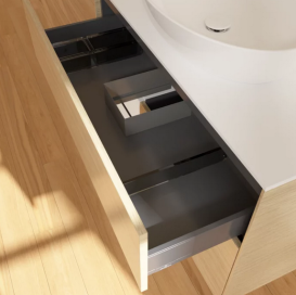 Тумба под раковину Villeroy & Boch Finion 100х50,1 см с подсветкой МДФ шпон дуба/стекло белое матовое FA11GFPC