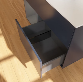 Тумба под раковину Villeroy & Boch Finion 100х50,1 см с подсветкой МДФ темно-синий матовый лак/стекло белое матовое FA11GKHG