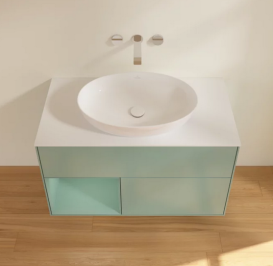 Тумба под раковину Villeroy & Boch Finion 100х50,1 см с подсветкой МДФ оливковый матовый лак/стекло белое матовое FA11GMGM