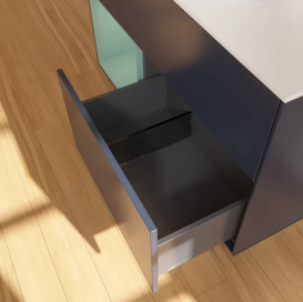 Тумба под раковину Villeroy & Boch Finion 100х50,1 см с подсветкой МДФ темно-синий матовый лак/стекло белое матовое FA11GMHG