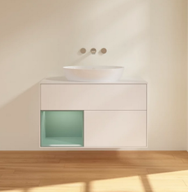 Тумба под раковину Villeroy & Boch Finion 100х50,1 см с подсветкой МДФ белый матовый лак/стекло белое матовое FA11GMMT