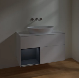 Тумба под раковину Villeroy & Boch Finion 100х50,1 см с подсветкой МДФ белый матовый лак/стекло белое матовое FA11HGMT