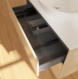 Тумба под раковину Villeroy & Boch Finion 100х50,1 см с подсветкой МДФ шпон дуба/стекло белое матовое FA11HGPC