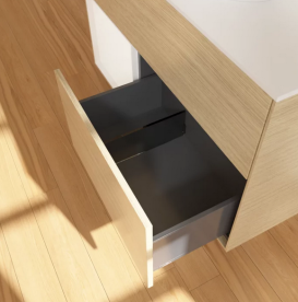 Тумба под раковину Villeroy & Boch Finion 100х50,1 см с подсветкой МДФ шпон дуба/стекло белое матовое FA11MTPC