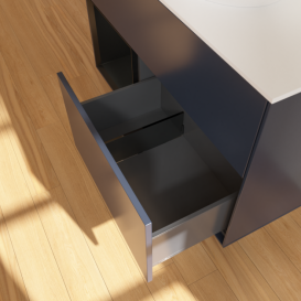 Тумба под раковину Villeroy & Boch Finion 100х50,1 см с подсветкой МДФ темно-синий матовый лак/стекло белое матовое FA11PDHG