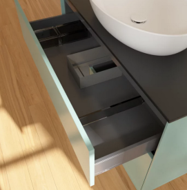 Тумба под раковину Villeroy & Boch Finion 100х50,1 см с подсветкой МДФ оливковый матовый лак/стекло черное матовое FA12GKGM